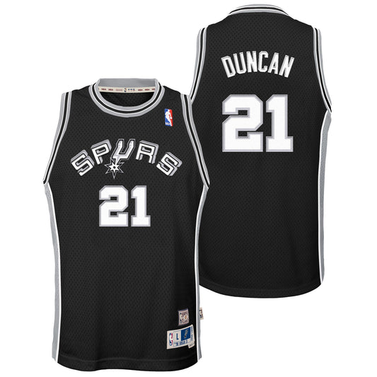 Tim Duncan San Antonio Spurs 1998-99 Hardwood Classics Swingman Road Jersey - Black - Youth