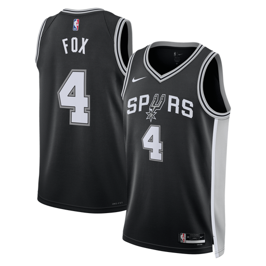 De'Aaron Fox San Antonio Spurs Icon Edition Swingman Jersey - Black - Unisex