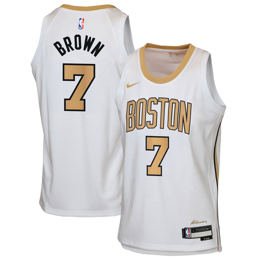 Jaylen Brown Boston Celtics 2025/26 City Edition Swingman Jersey - White - Youth