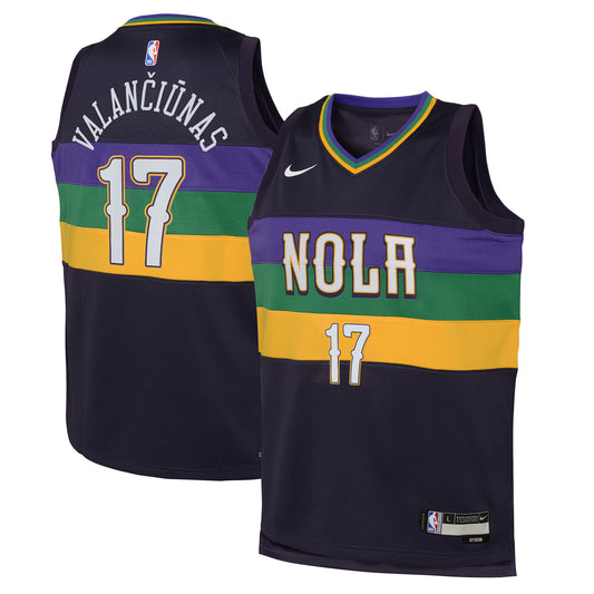Jonas Valanciunas New Orleans Pelicans City Edition Swingman Jersey - Purple - Youth