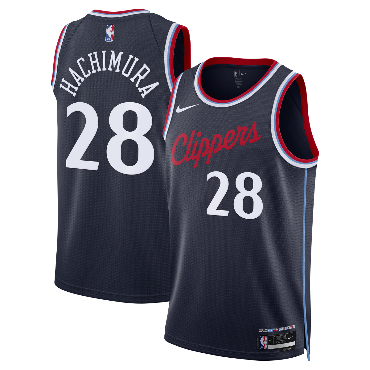 Rui Hachimura Los Angeles Clippers Icon Edition Replica Swingman Jersey - Navy - Unisex