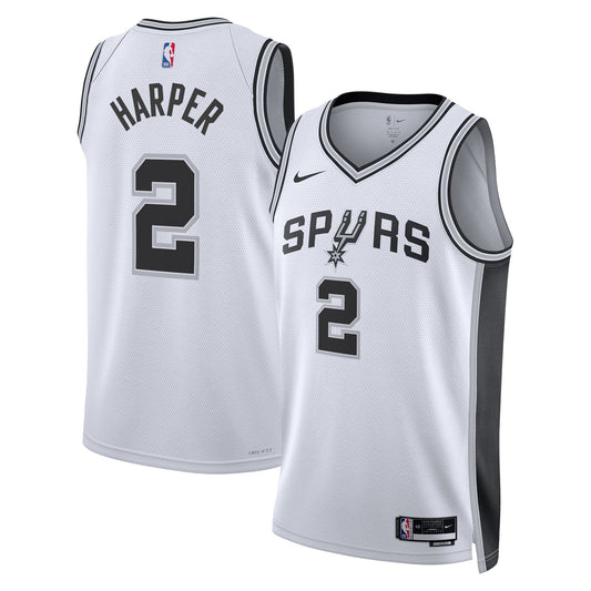 Dylan Harper San Antonio Spurs 2025 Association Edition Swingman Jersey - White - Unisex