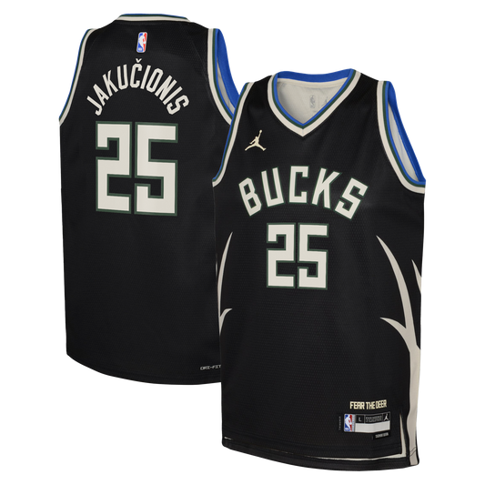 Kasparas Jakučionis Milwaukee Bucks Statement Edition Swingman Jersey - Hunter Green - Youth