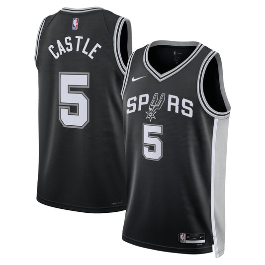 Stephon Castle San Antonio Spurs Swingman Icon Jersey - Black - Unisex